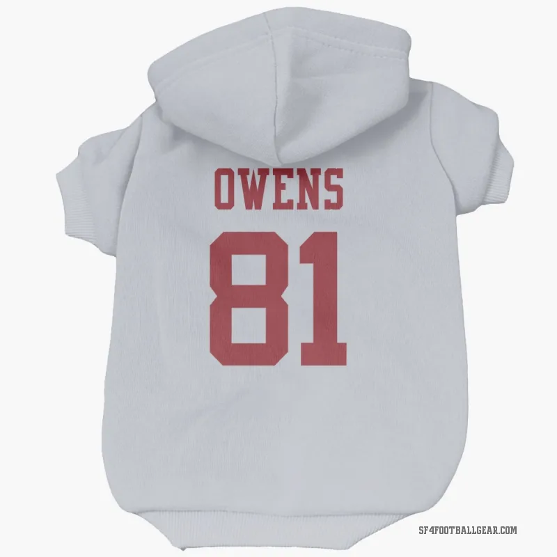 Terrell Owens  White San Francisco 49ers  Cat & Dog Pet Hoodie