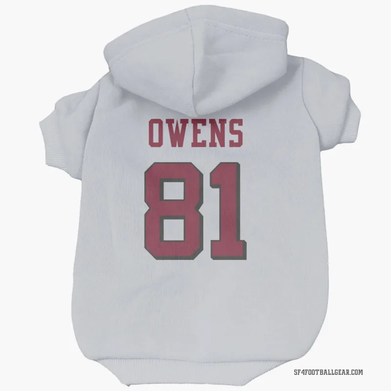 Terrell Owens  White San Francisco 49ers  Rush Cat & Dog Pet Hoodie