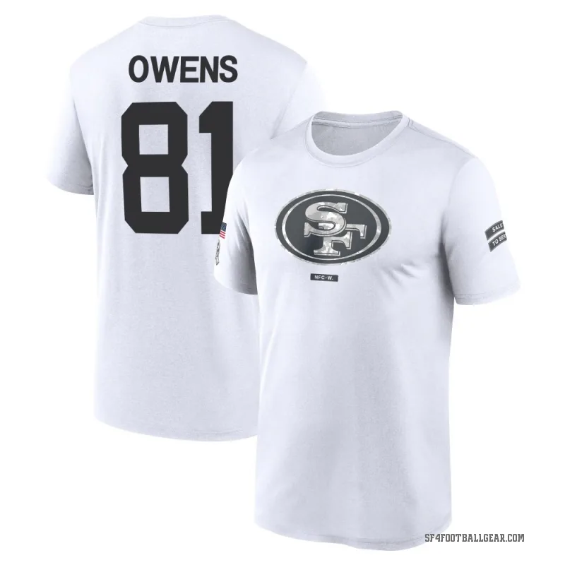 Terrell Owens Youth White San Francisco 49ers 2024 Salute to Service Performance T-Shirt
