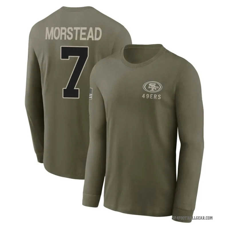 Thomas Morstead Men's Olive San Francisco 49ers 2025 Salute to Service Sideline Long Sleeve T-Shirt