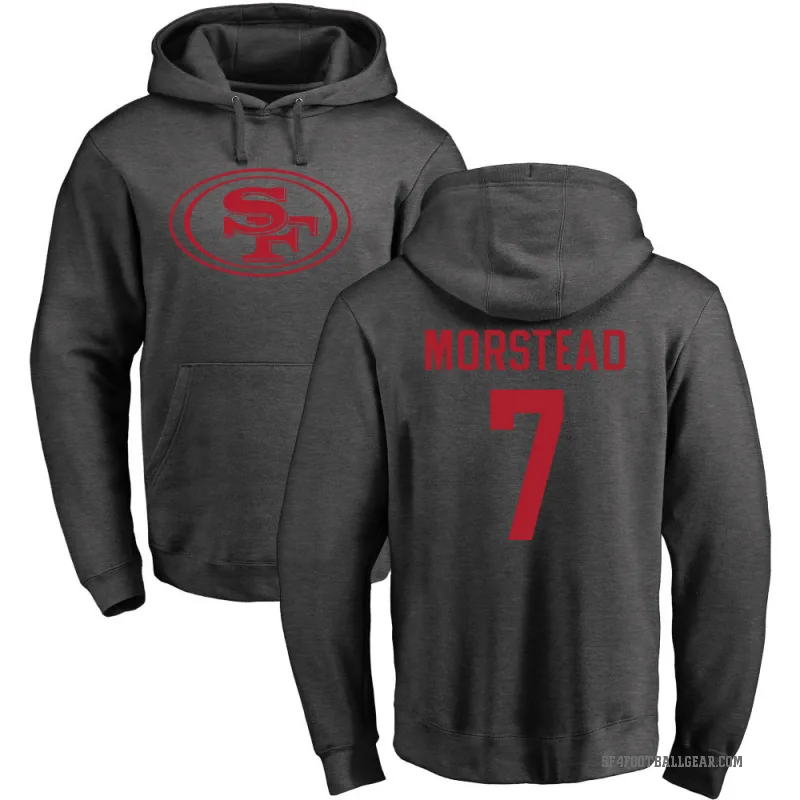 Thomas Morstead Men's San Francisco 49ers Pro Line by Branded Ash One Color Pullover Hoodie