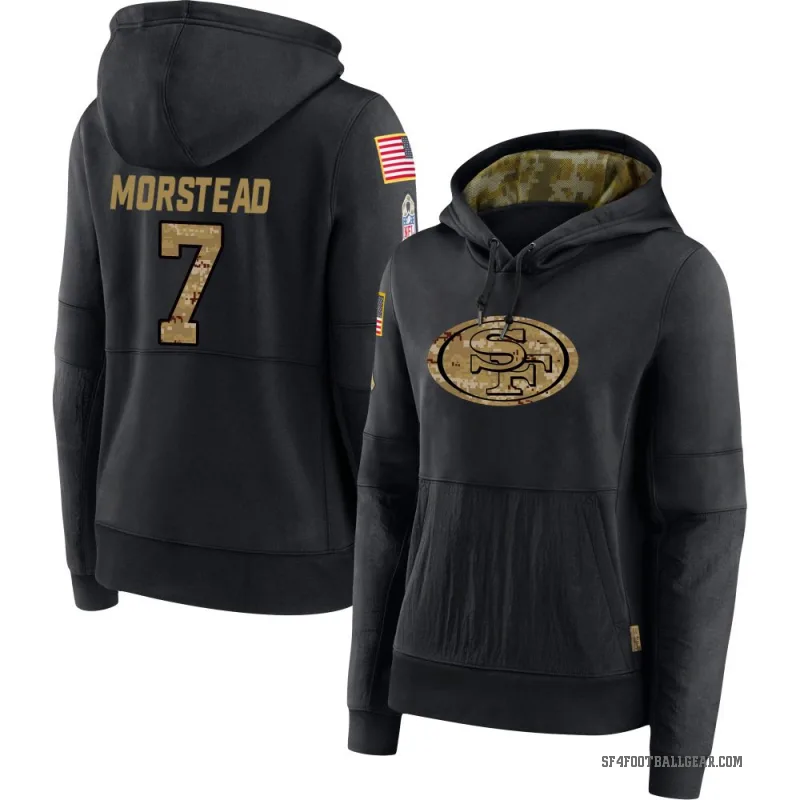Thomas Morstead Women's Black San Francisco 49ers 2020 Salute to Service Sideline Performance Pullover Hoodie