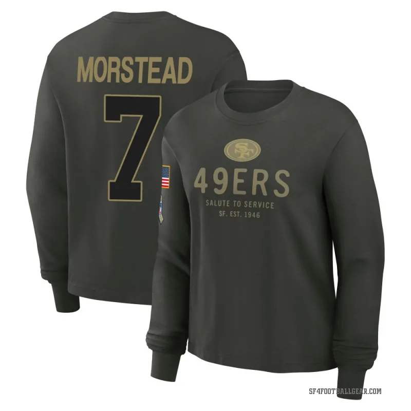 Thomas Morstead Women's Green San Francisco 49ers Dark/ 2025 Salute to Service Sideline Long Sleeve T-Shirt