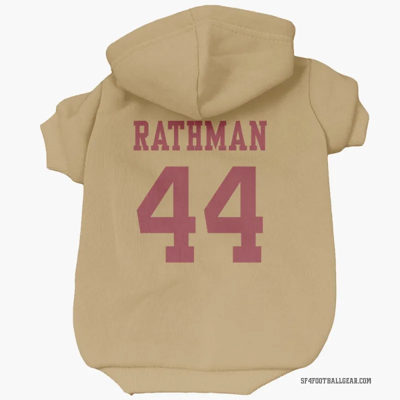 Tom Rathman  Gold San Francisco 49ers  Cat & Dog Pet Hoodie