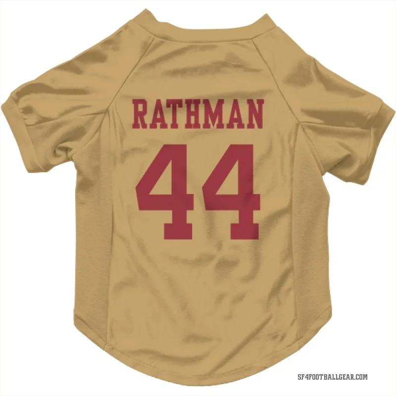 Tom Rathman  Gold San Francisco 49ers  Cat & Dog Pet Jersey