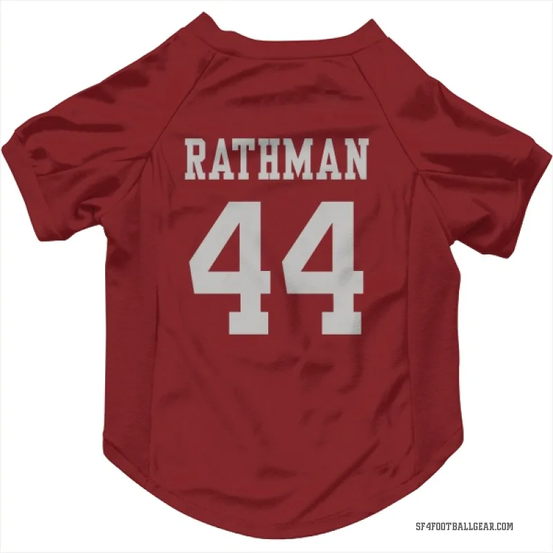 Tom Rathman  Scarlet San Francisco 49ers  Cat & Dog Pet Jersey