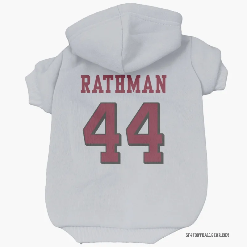 Tom Rathman  White San Francisco 49ers  Rush Cat & Dog Pet Hoodie