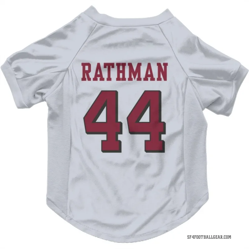 Tom Rathman  White San Francisco 49ers  Rush Cat & Dog Pet Jersey
