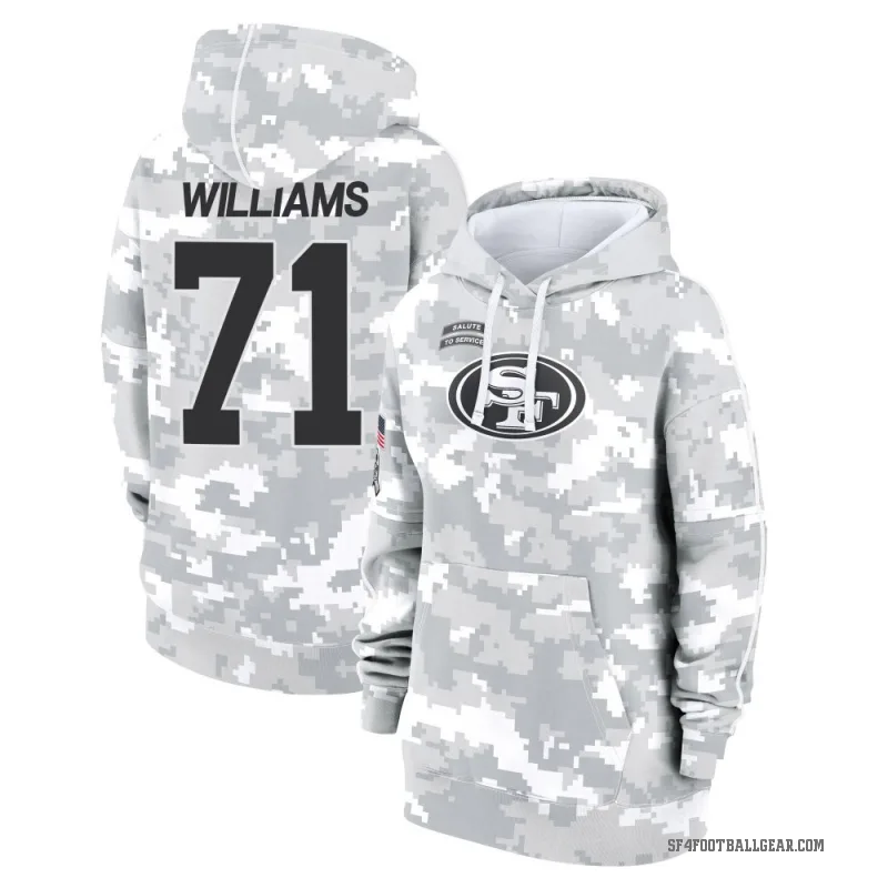 Trent Williams Women's Camo San Francisco 49ers Arctic 2024 Salute to Service Club Fleece Pullover Hoodie