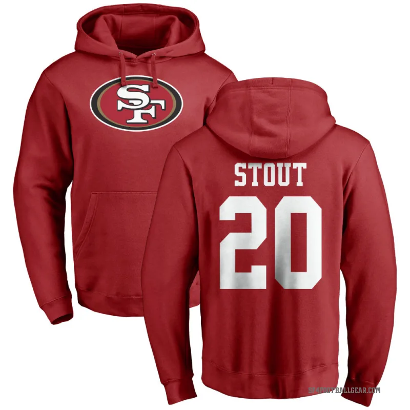 Upton Stout Men's Red San Francisco 49ers Pro Line Logo Pullover Hoodie