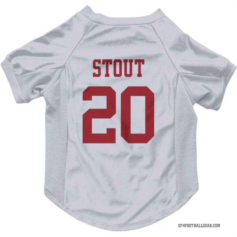 Upton Stout  White San Francisco 49ers  Cat & Dog Pet Jersey