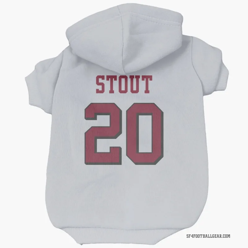 Upton Stout  White San Francisco 49ers  Rush Cat & Dog Pet Hoodie
