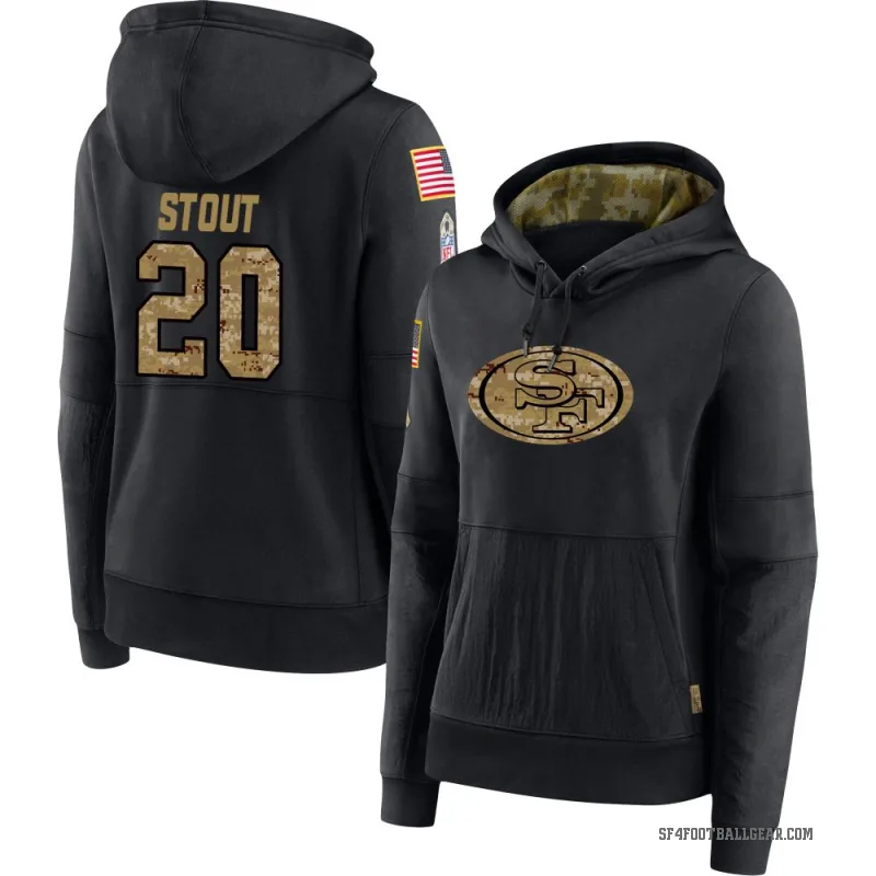 Upton Stout Women's Black San Francisco 49ers 2020 Salute to Service Sideline Performance Pullover Hoodie