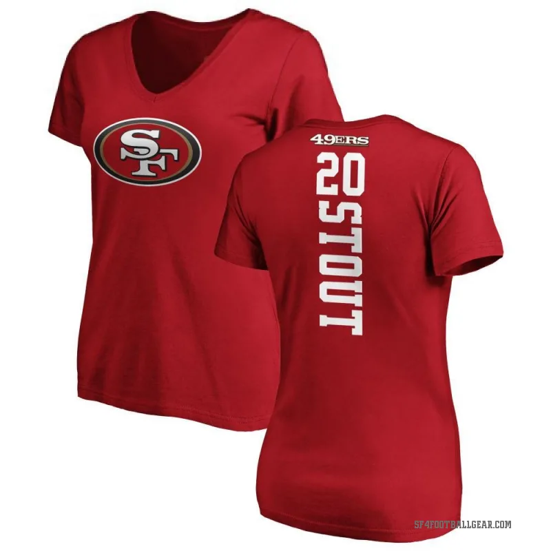 Upton Stout Women's Red San Francisco 49ers Backer Slim Fit T-Shirt -