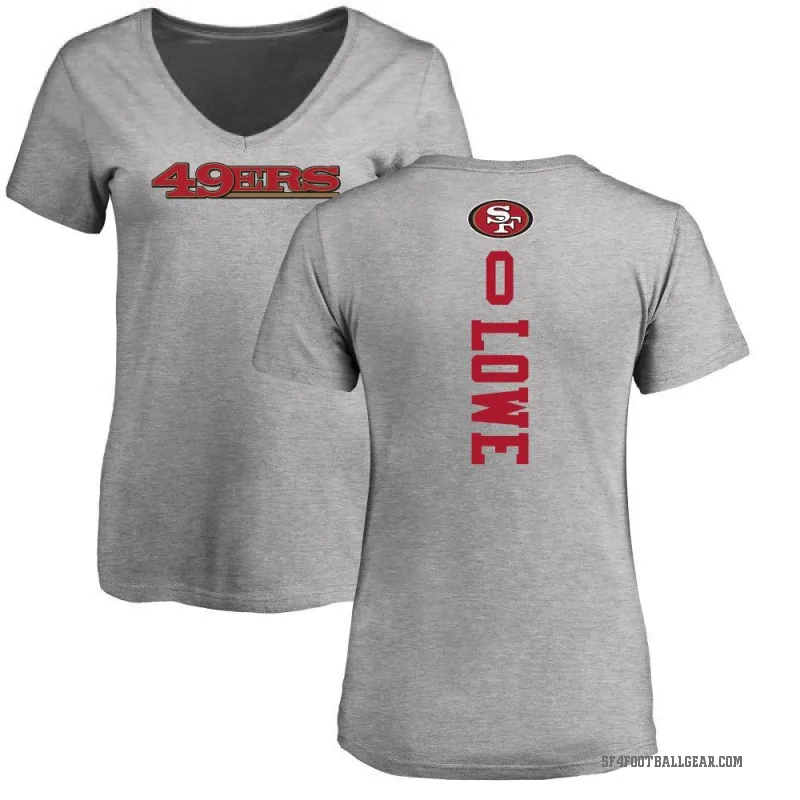 Vederian Lowe Women's Ash San Francisco 49ers Backer V-Neck T-Shirt -