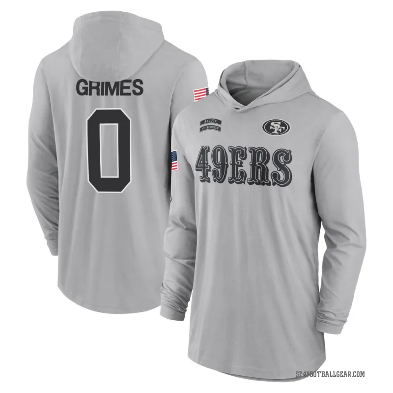 Wesley Grimes Youth Gray San Francisco 49ers 2024 Salute to Service Lightweight Performance Long Sleeve Hooded T-Shirt