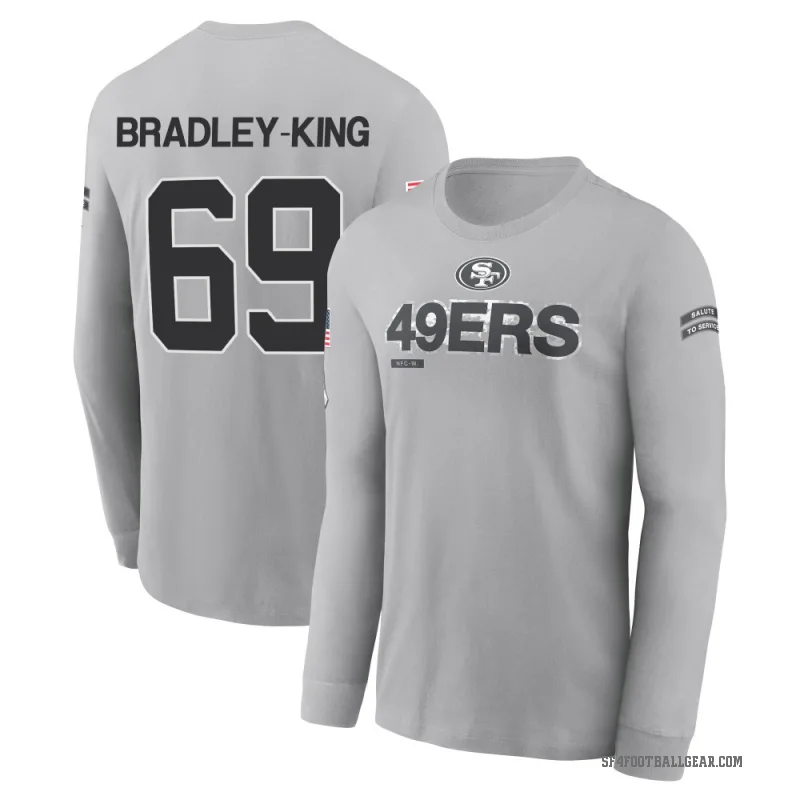 William Bradley-King Men's Gray San Francisco 49ers 2024 Salute to Service Long Sleeve T-Shirt
