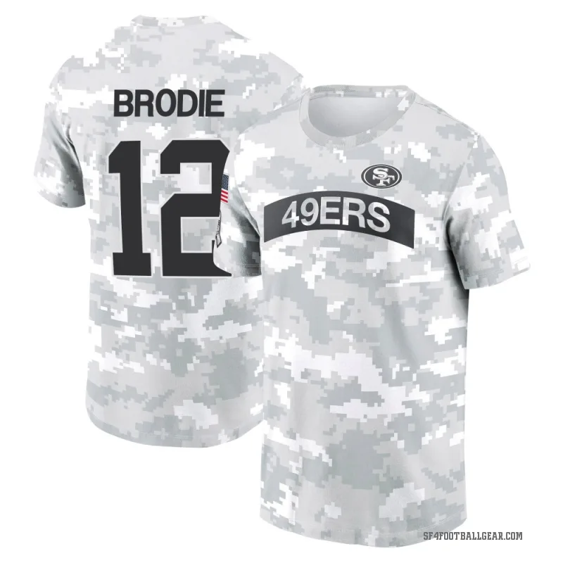 Wilson John Brodie Men's Camo San Francisco 49ers Arctic 2024 Salute to Service Performance T-Shirt