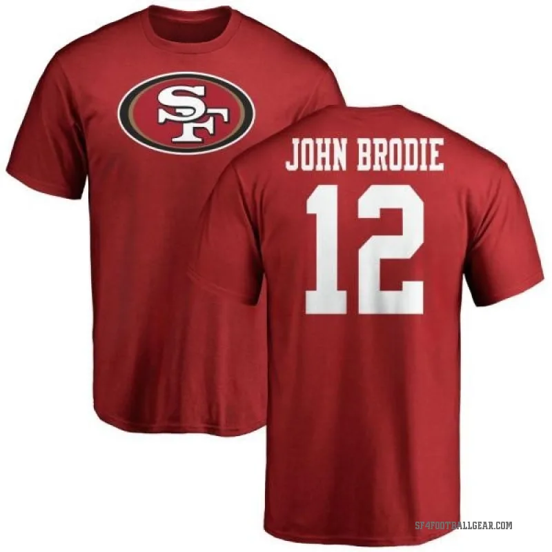 Wilson John Brodie Men's Red San Francisco 49ers Logo T-Shirt -