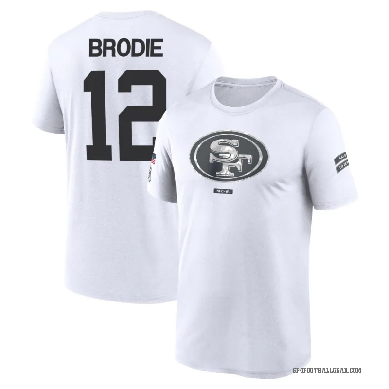 Wilson John Brodie Men's White San Francisco 49ers 2024 Salute to Service Performance T-Shirt