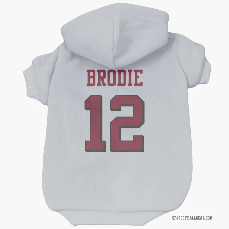 Wilson John Brodie  White San Francisco 49ers  Rush Cat & Dog Pet Hoodie
