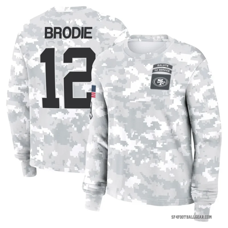 Wilson John Brodie Women's Camo San Francisco 49ers Arctic 2024 Salute to Service Long Sleeve T-Shirt