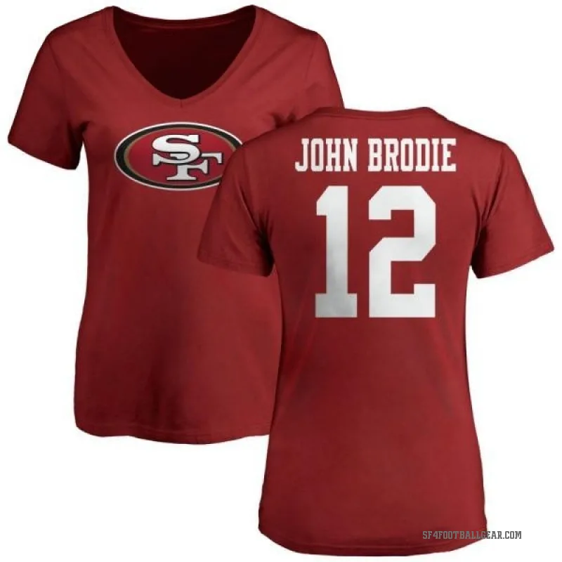 Wilson John Brodie Women's Red San Francisco 49ers Logo Slim Fit T-Shirt -