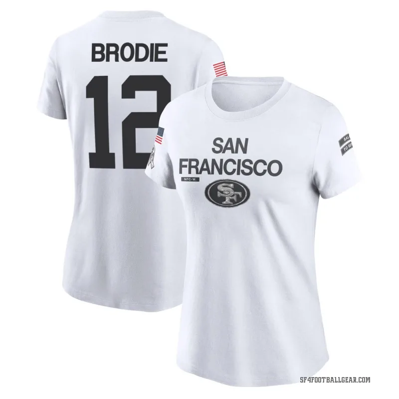 Wilson John Brodie Women's White San Francisco 49ers 2024 Salute to Service Performance T-Shirt