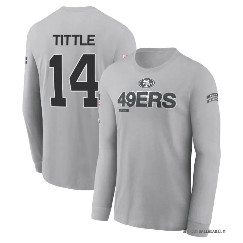 Y.A. Tittle Men's Gray San Francisco 49ers 2024 Salute to Service Long Sleeve T-Shirt