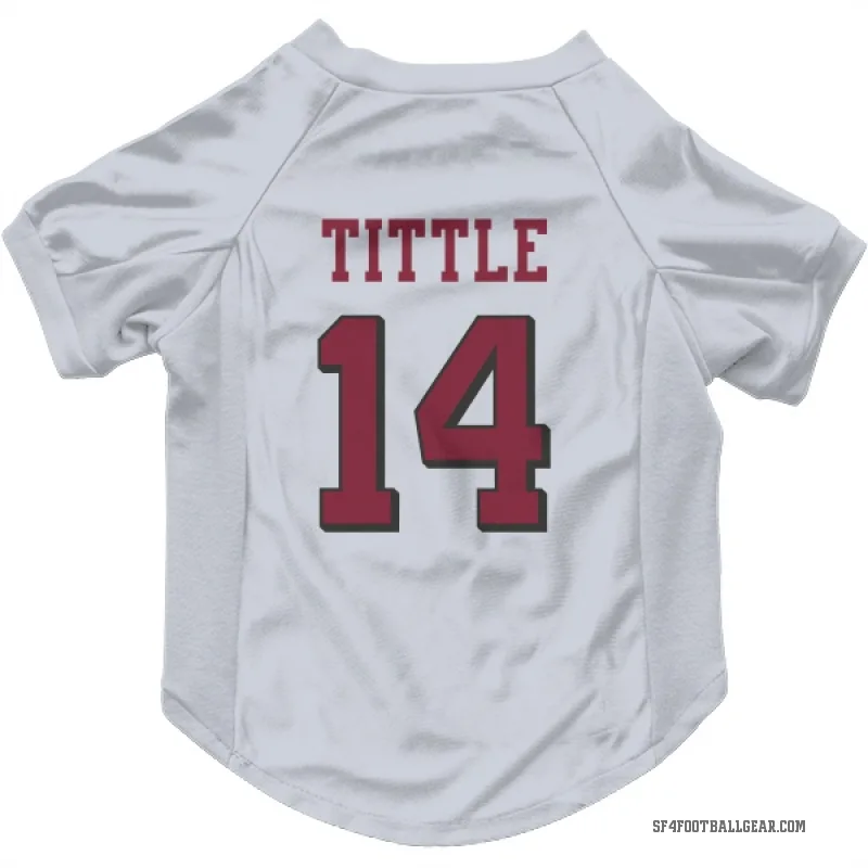 Y.A. Tittle  White San Francisco 49ers  Rush Cat & Dog Pet Jersey