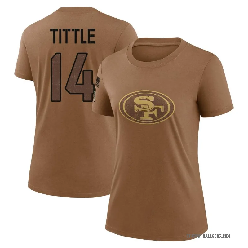 Y.A. Tittle Women's Brown San Francisco 49ers 2023 Salute To Service Performance T-Shirt