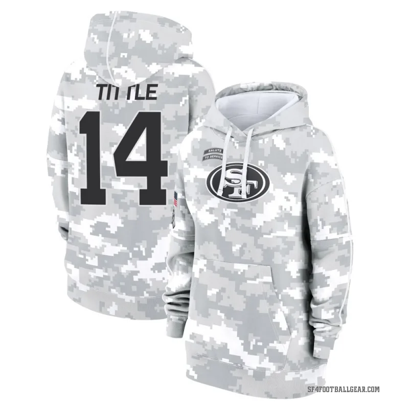Y.A. Tittle Women's Camo San Francisco 49ers Arctic 2024 Salute to Service Club Fleece Pullover Hoodie