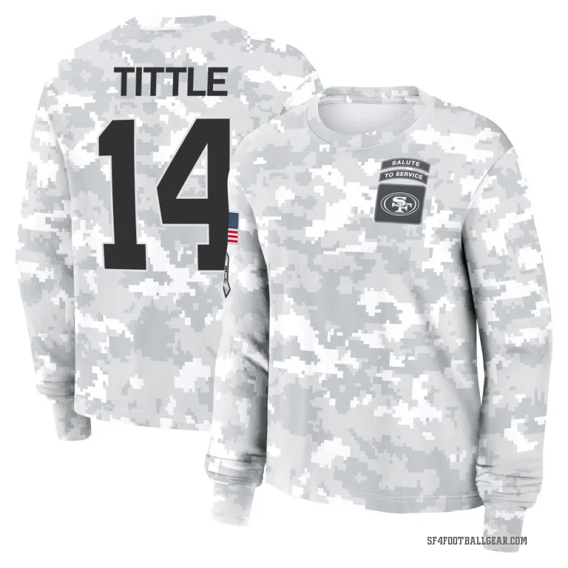 Y.A. Tittle Women's Camo San Francisco 49ers Arctic 2024 Salute to Service Long Sleeve T-Shirt