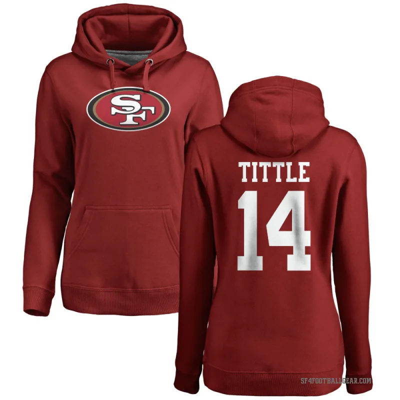 Y.A. Tittle Women's Red San Francisco 49ers Pro Line Logo Pullover Hoodie