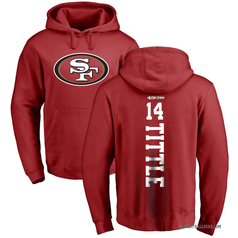 Y.A. Tittle Youth Red San Francisco 49ers Pro Line Backer Pullover Hoodie