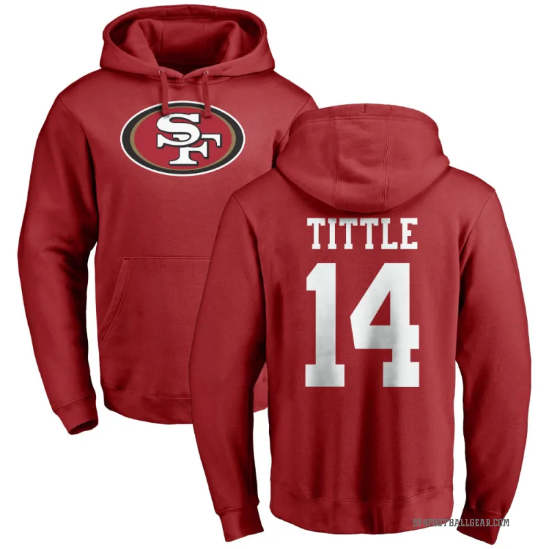 Y.A. Tittle Youth Red San Francisco 49ers Pro Line Logo Pullover Hoodie