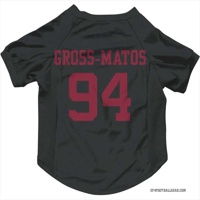 Yetur Gross-Matos  Black San Francisco 49ers  Cat & Dog Pet Jersey
