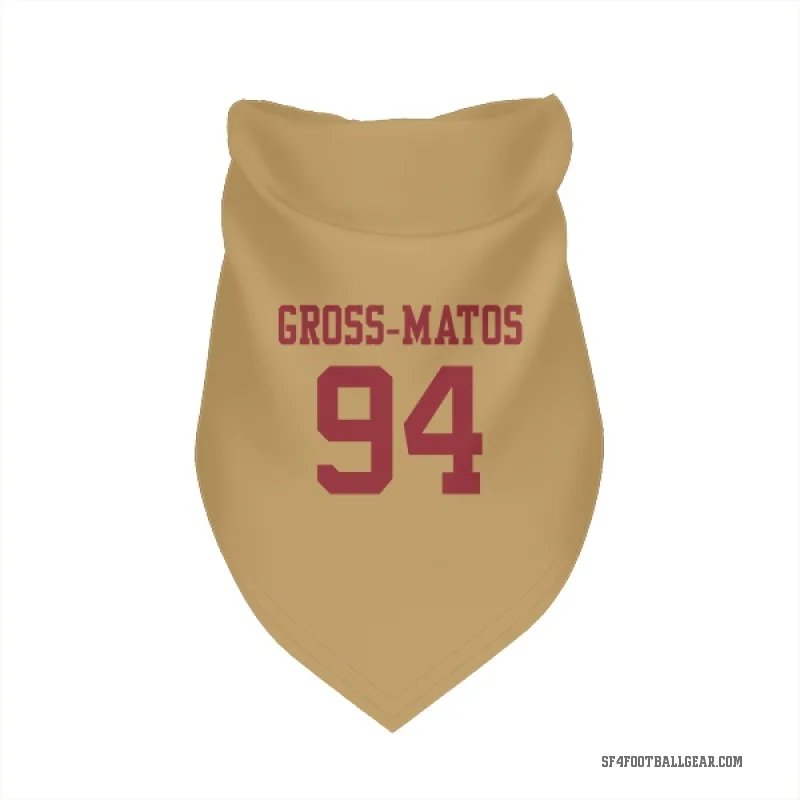 Yetur Gross-Matos  Gold San Francisco 49ers  Cat & Dog Pet Bandana