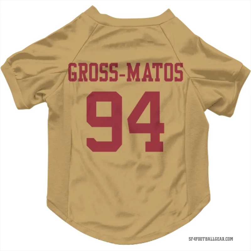 Yetur Gross-Matos  Gold San Francisco 49ers  Cat & Dog Pet Jersey