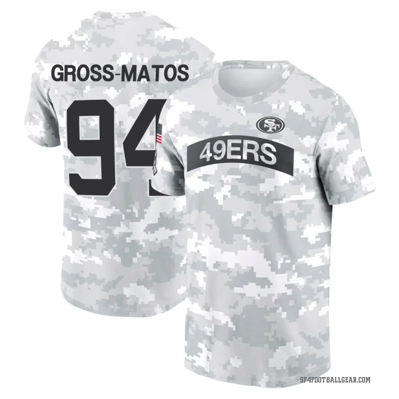 Yetur Gross-Matos Men's Camo San Francisco 49ers Arctic 2024 Salute to Service Performance T-Shirt