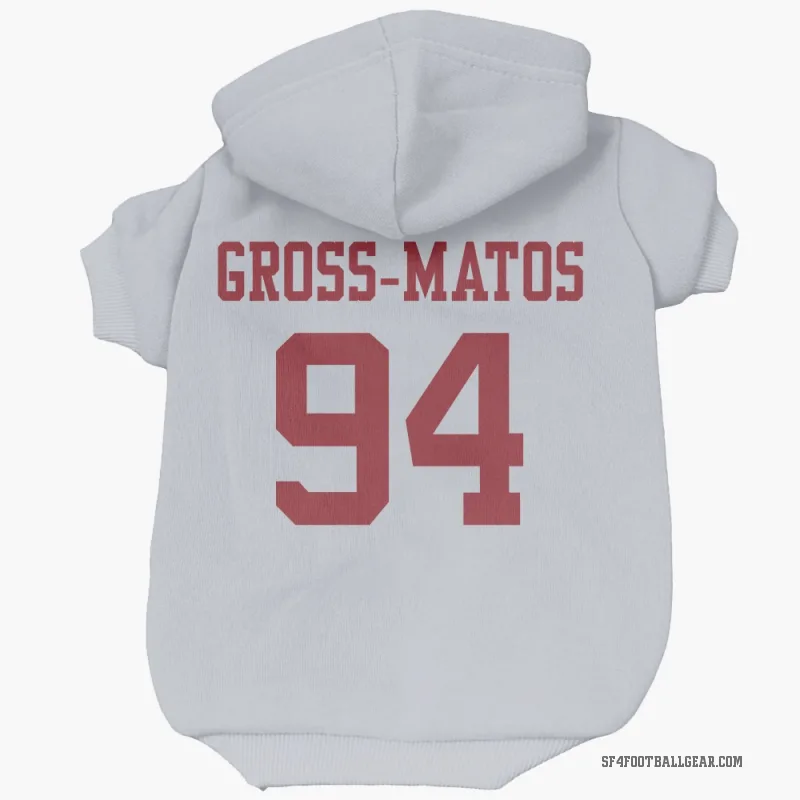 Yetur Gross-Matos  White San Francisco 49ers  Cat & Dog Pet Hoodie