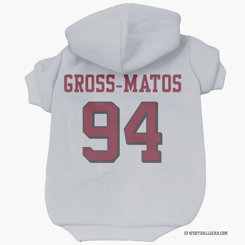 Yetur Gross-Matos  White San Francisco 49ers  Rush Cat & Dog Pet Hoodie