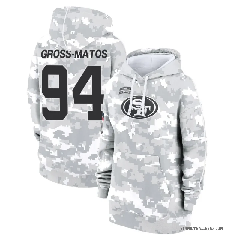 Yetur Gross-Matos Women's Camo San Francisco 49ers Arctic 2024 Salute to Service Club Fleece Pullover Hoodie