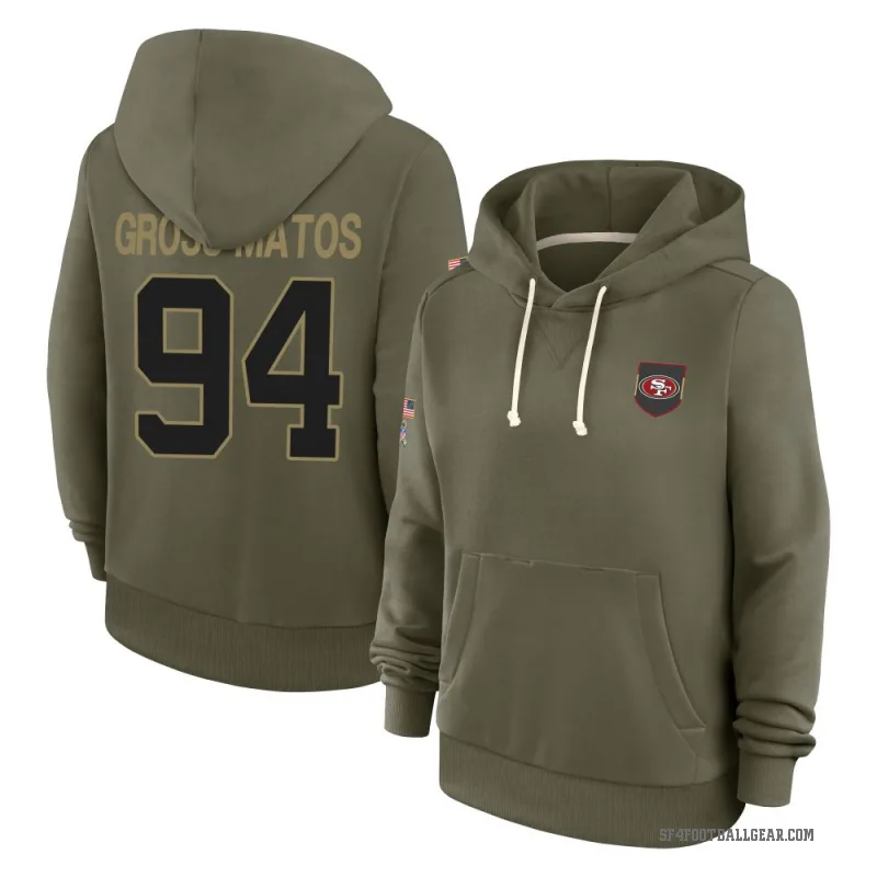 Yetur Gross-Matos Women's Olive San Francisco 49ers 2025 Salute to Service Hoodie
