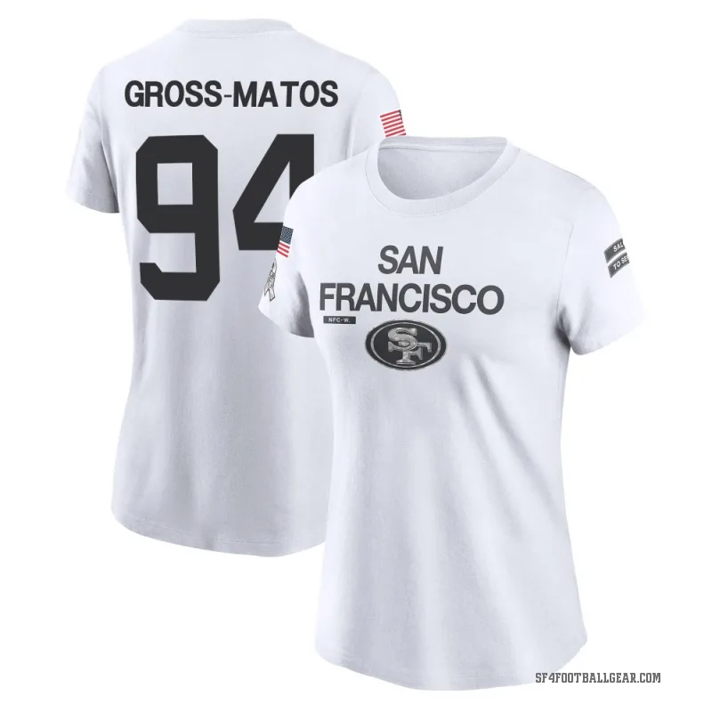 Yetur Gross-Matos Women's White San Francisco 49ers 2024 Salute to Service Performance T-Shirt