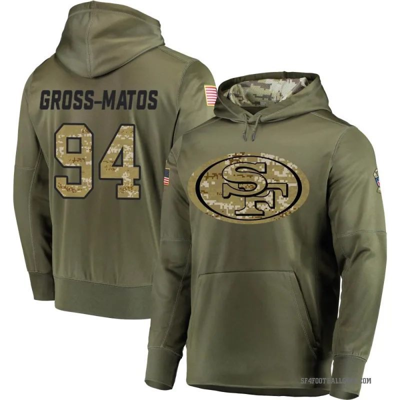 Yetur Gross-Matos Youth Olive San Francisco 49ers Salute to Service Pullover Hoodie