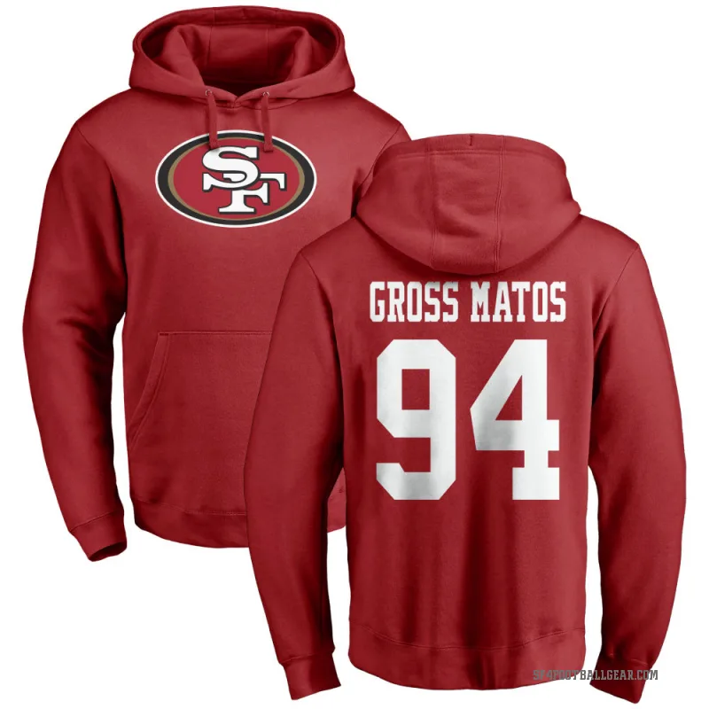 Yetur Gross-Matos Youth Red San Francisco 49ers Pro Line Logo Pullover Hoodie