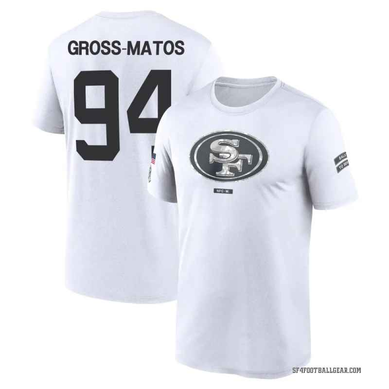 Yetur Gross-Matos Youth White San Francisco 49ers 2024 Salute to Service Performance T-Shirt