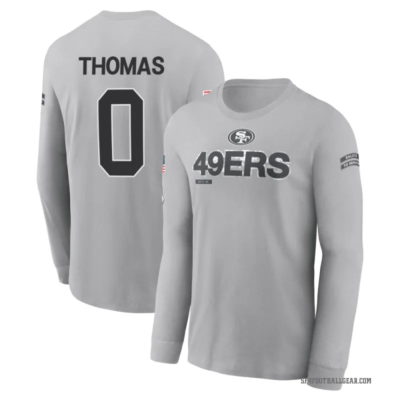 Zach Thomas Men's Gray San Francisco 49ers 2024 Salute to Service Long Sleeve T-Shirt