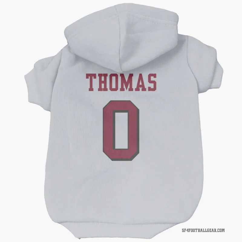 Zach Thomas  White San Francisco 49ers  Rush Cat & Dog Pet Hoodie